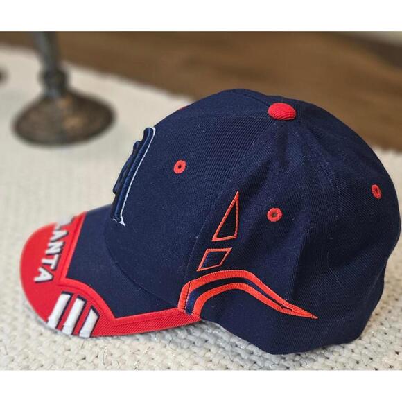 Atlanta Raised Lettering Baseball Cap One Size Snap Back - Picture 2 of 6